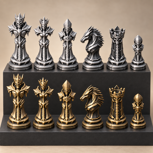 Eclypse Realm – düsteres Fantasy-Schachfigurenset mit 32 Figuren – Ansicht 1