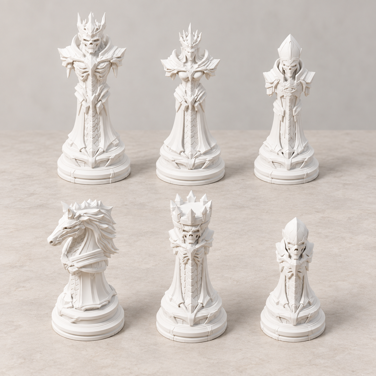 Eclypse Realm – düsteres Fantasy-Schachfigurenset mit 32 Figuren – Ansicht 2
