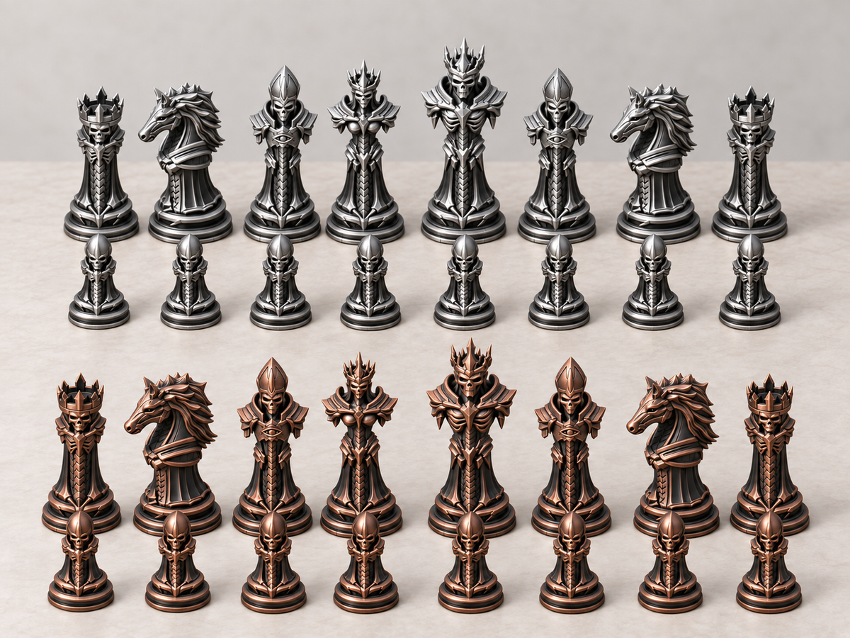 Eclypse Realm – düsteres Fantasy-Schachfigurenset mit 32 Figuren – Ansicht 3