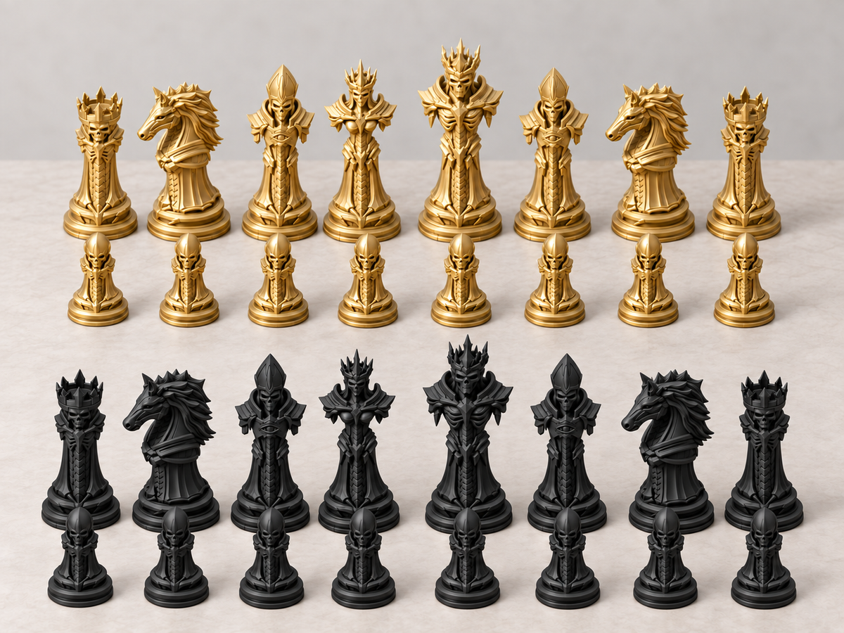Eclypse Realm – düsteres Fantasy-Schachfigurenset mit 32 Figuren – Ansicht 5