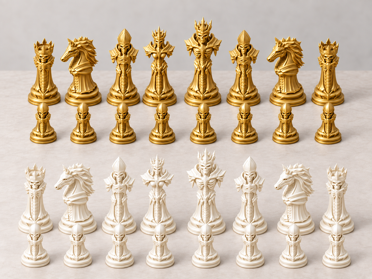 Eclypse Realm – düsteres Fantasy-Schachfigurenset mit 32 Figuren – Ansicht 6