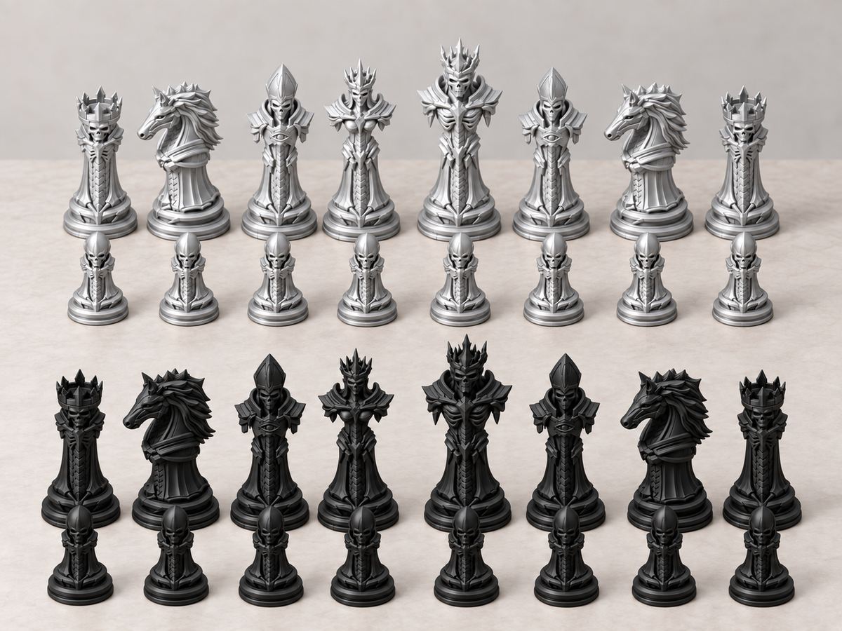 Eclypse Realm – düsteres Fantasy-Schachfigurenset mit 32 Figuren – Ansicht 8