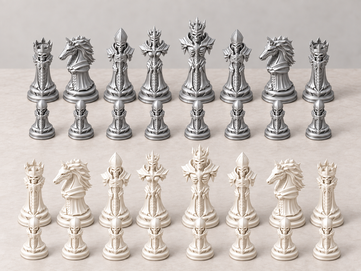 Eclypse Realm – düsteres Fantasy-Schachfigurenset mit 32 Figuren – Ansicht 9