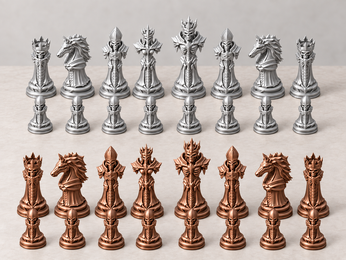 Eclypse Realm – düsteres Fantasy-Schachfigurenset mit 32 Figuren – Ansicht 10