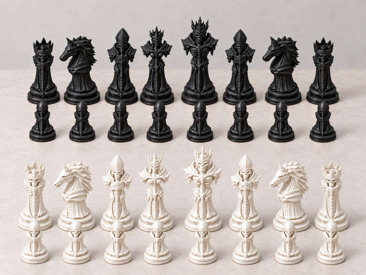 Eclypse Realm – düsteres Fantasy-Schachfigurenset mit 32 Figuren – Ansicht 11