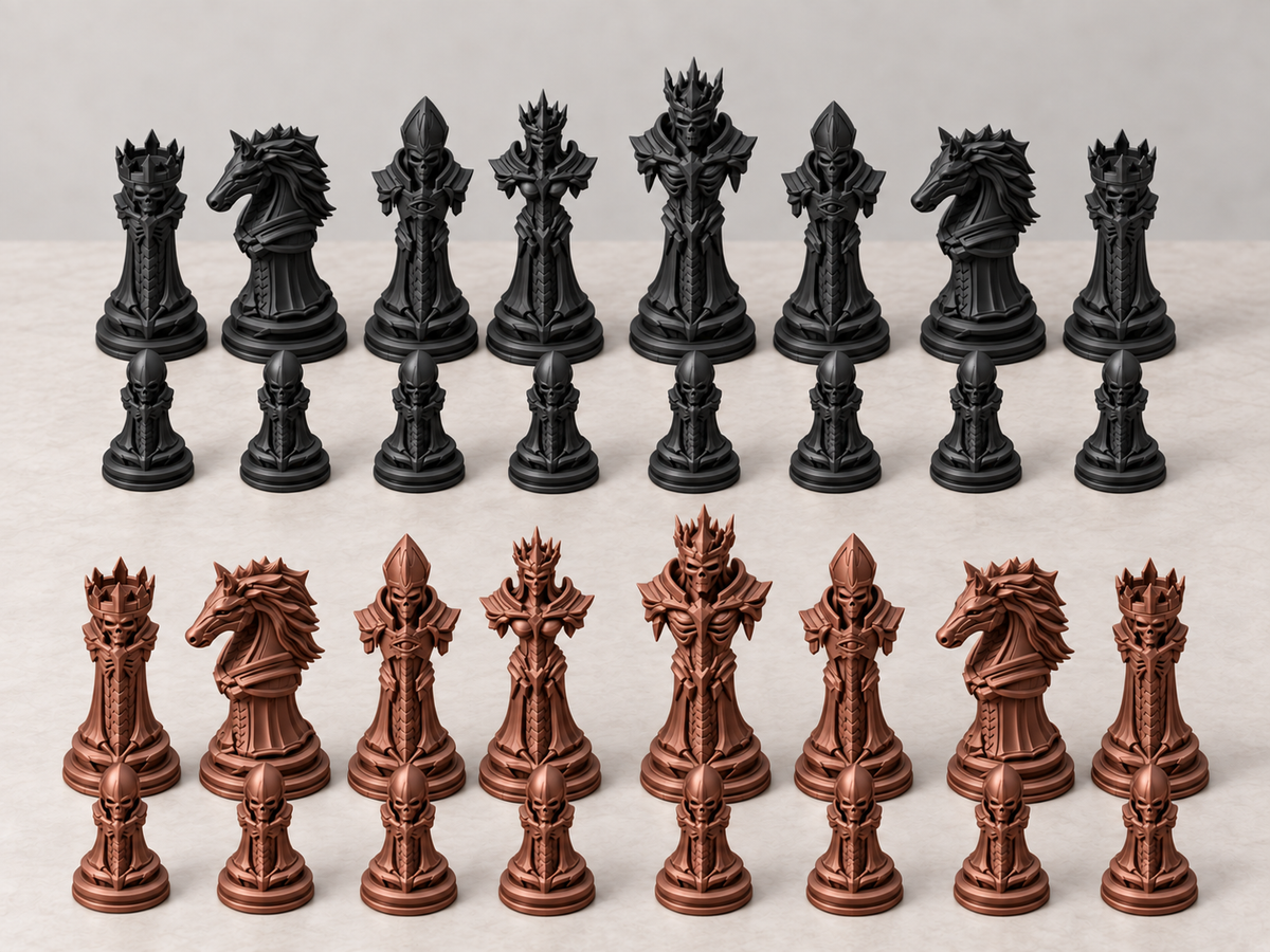 Eclypse Realm – düsteres Fantasy-Schachfigurenset mit 32 Figuren – Ansicht 12