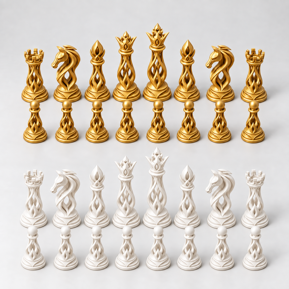 Eliptica – organisches Schachfigurenset mit 32 Figuren – Ansicht 6