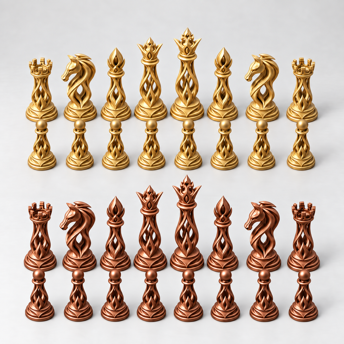 Eliptica – organisches Schachfigurenset mit 32 Figuren – Ansicht 7