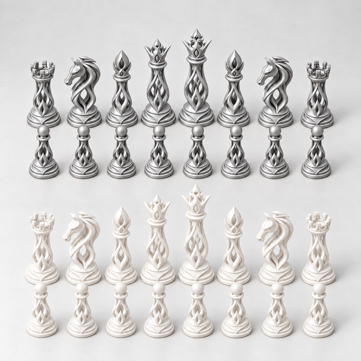 Eliptica – organisches Schachfigurenset mit 32 Figuren – Ansicht 9