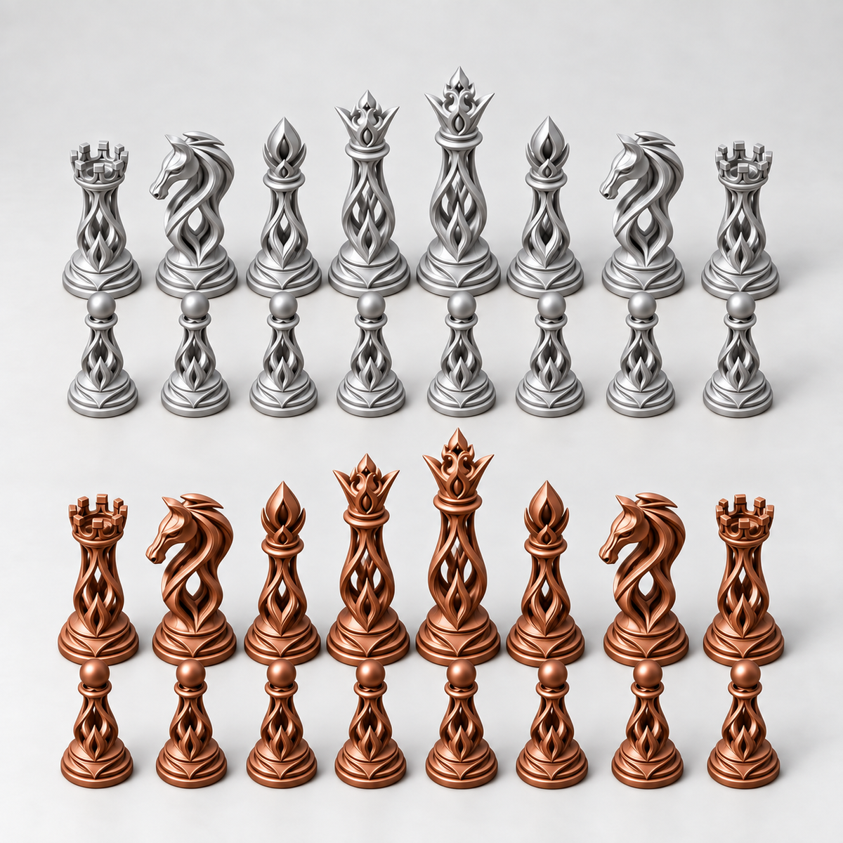 Eliptica – organisches Schachfigurenset mit 32 Figuren – Ansicht 10