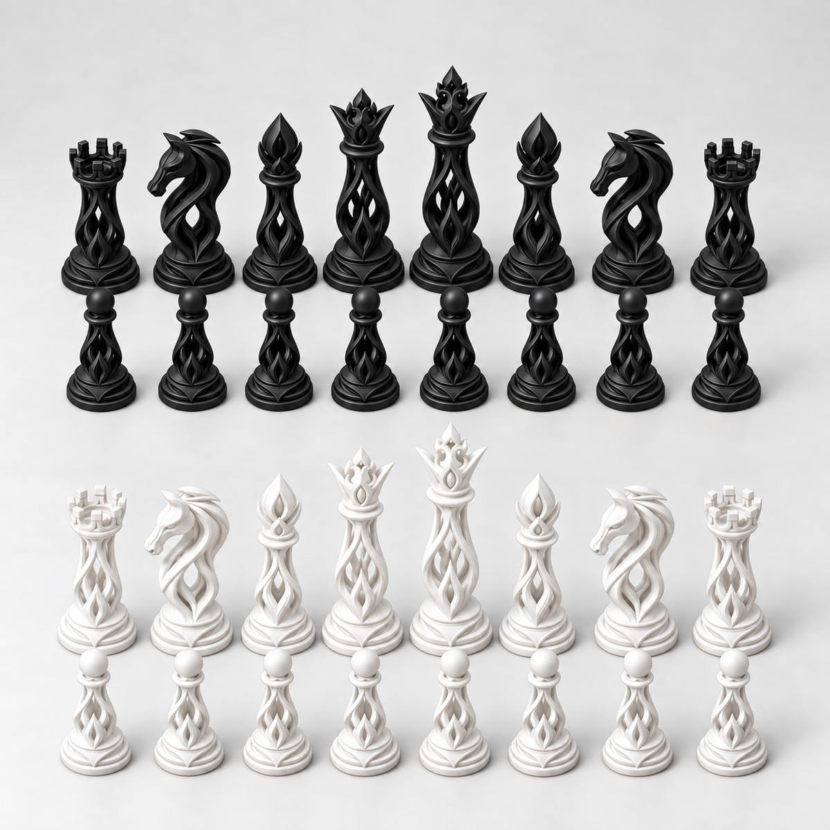 Eliptica – organisches Schachfigurenset mit 32 Figuren – Ansicht 11