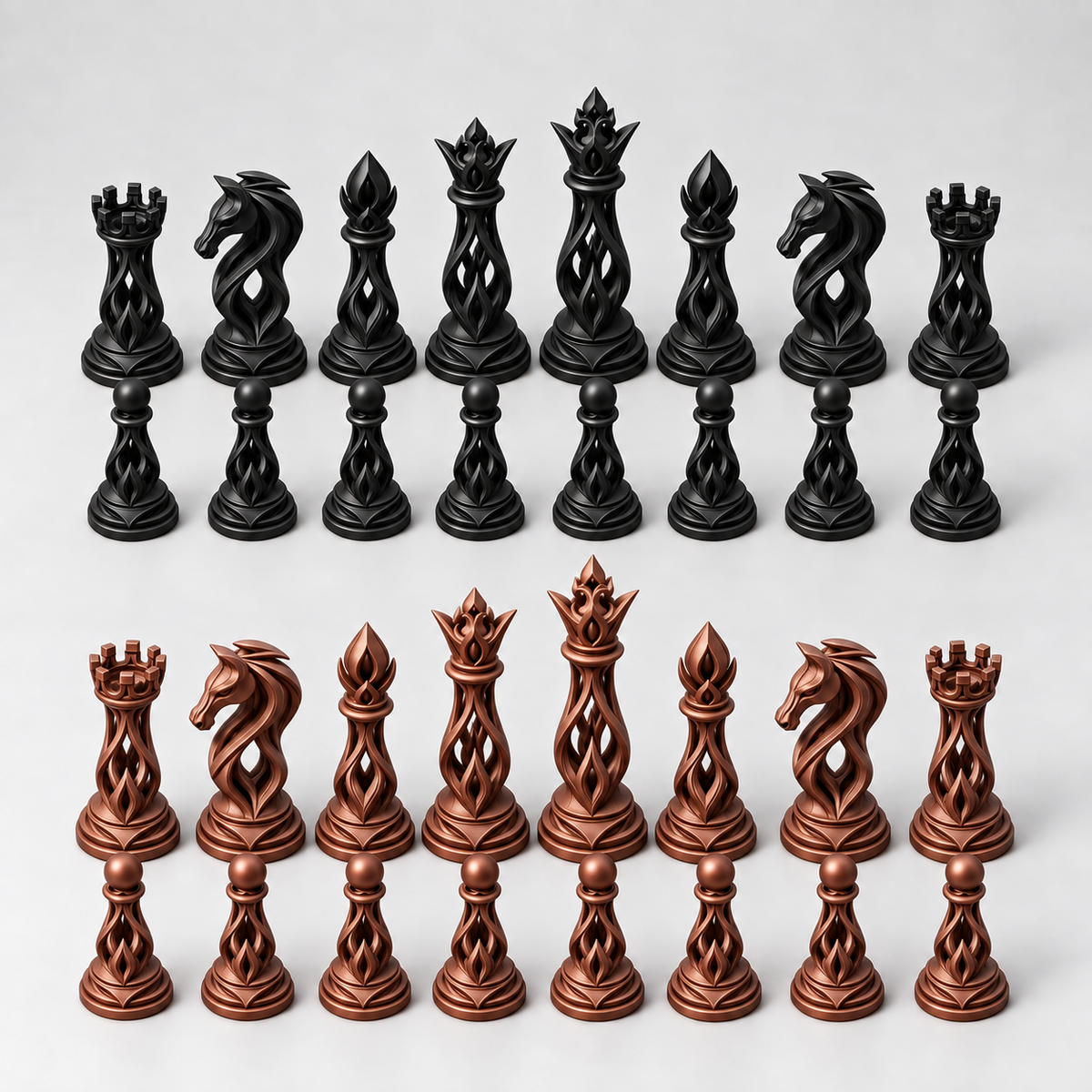 Eliptica – organisches Schachfigurenset mit 32 Figuren – Ansicht 12