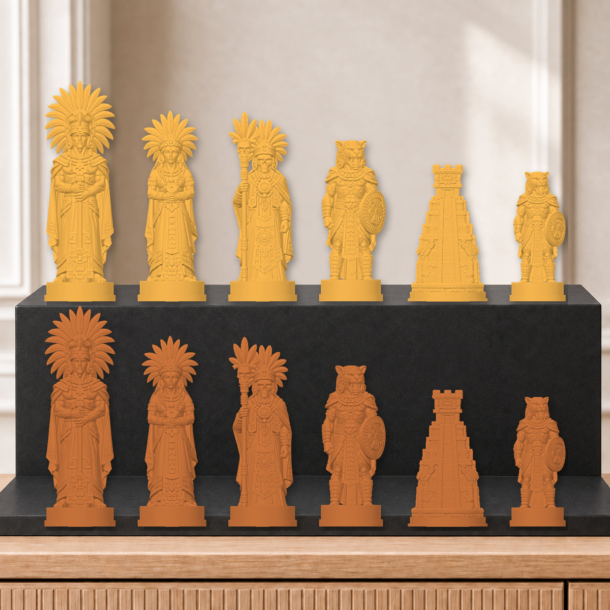 Azteken – thematisches Schachfigurenset mit 32 Figuren – Ansicht 7