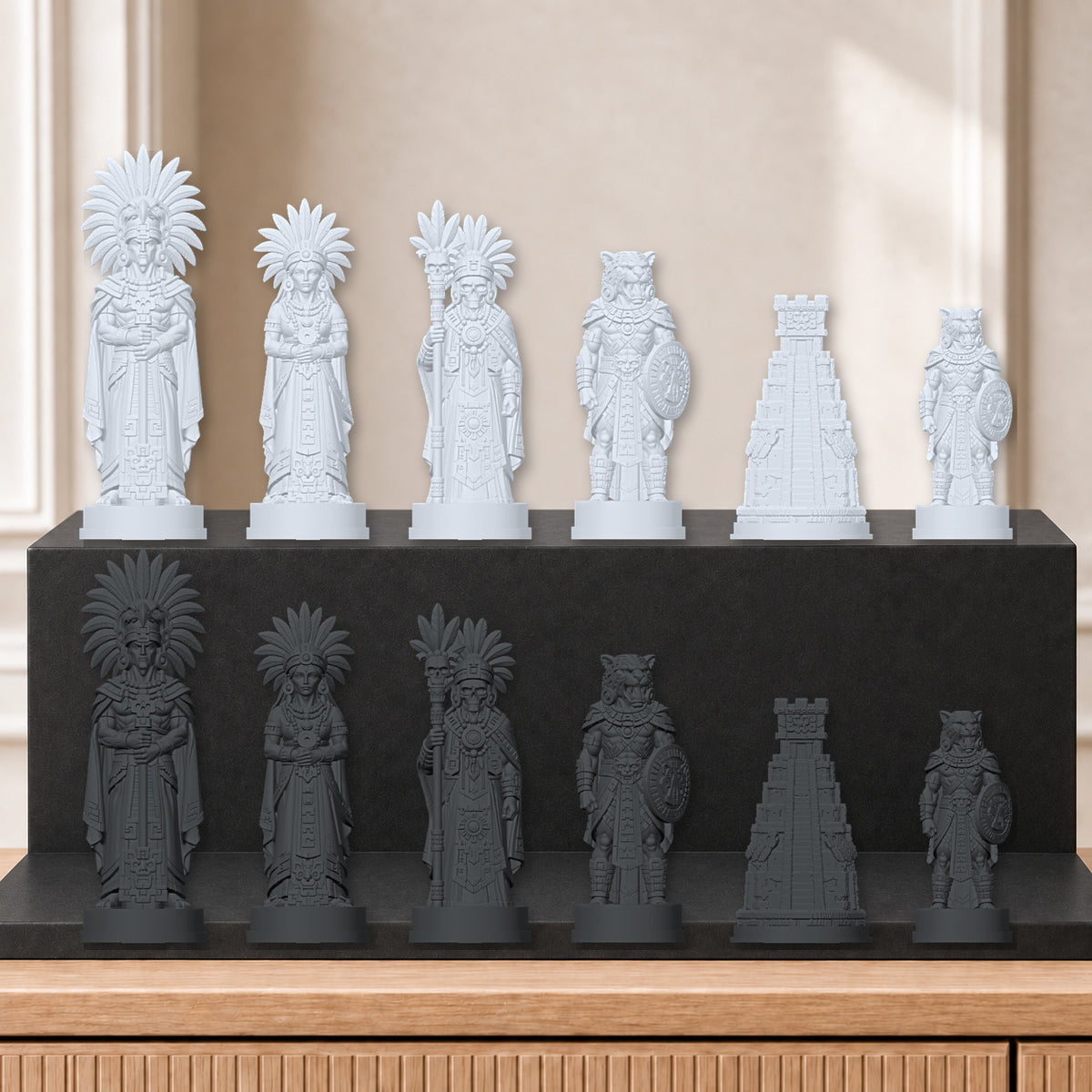 Azteken – thematisches Schachfigurenset mit 32 Figuren – Ansicht 8