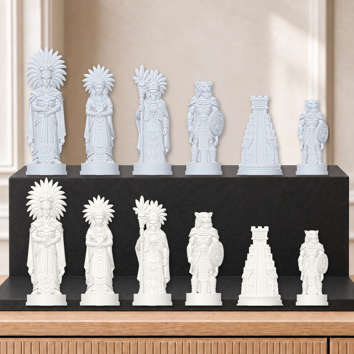 Azteken – thematisches Schachfigurenset mit 32 Figuren – Ansicht 9