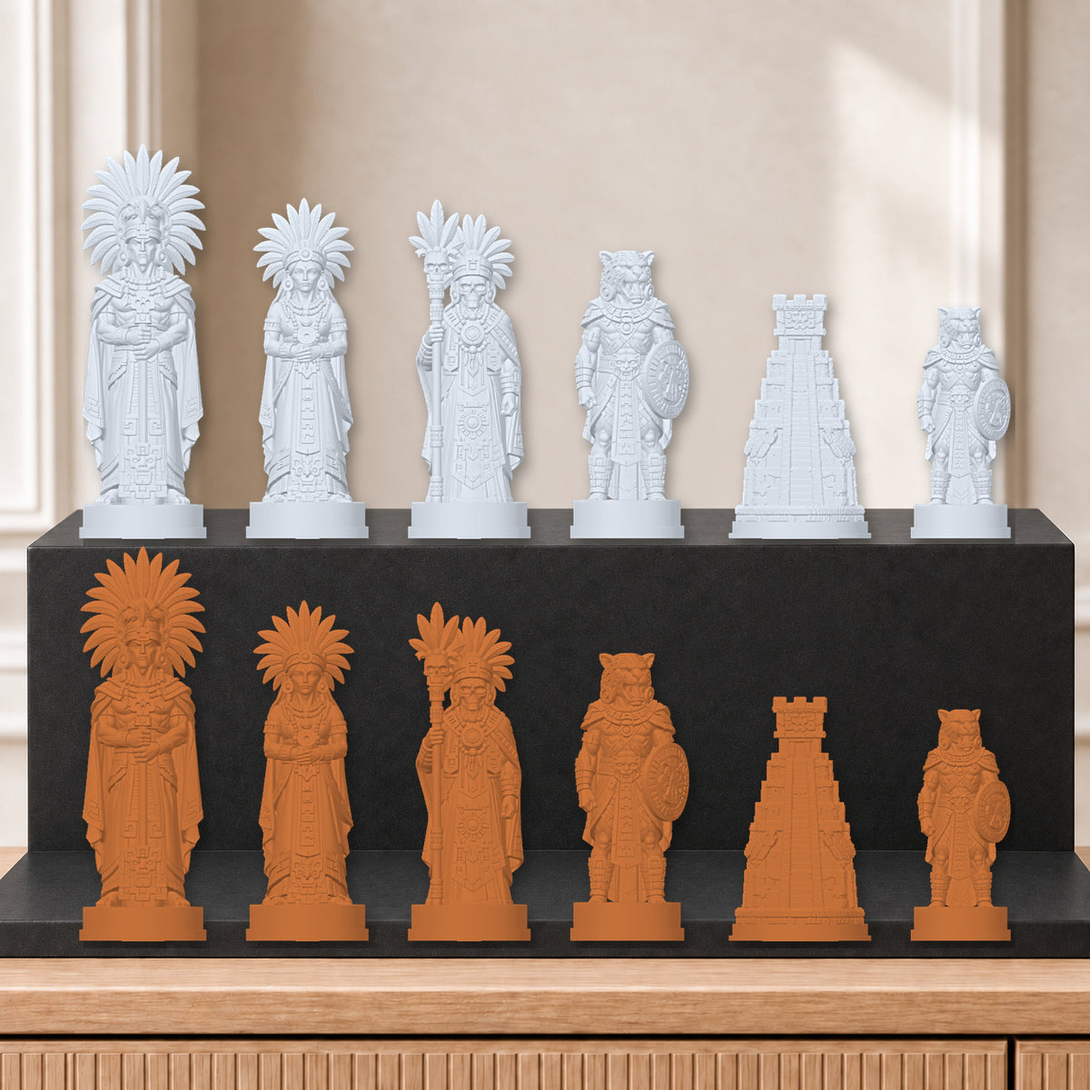 Azteken – thematisches Schachfigurenset mit 32 Figuren – Ansicht 10