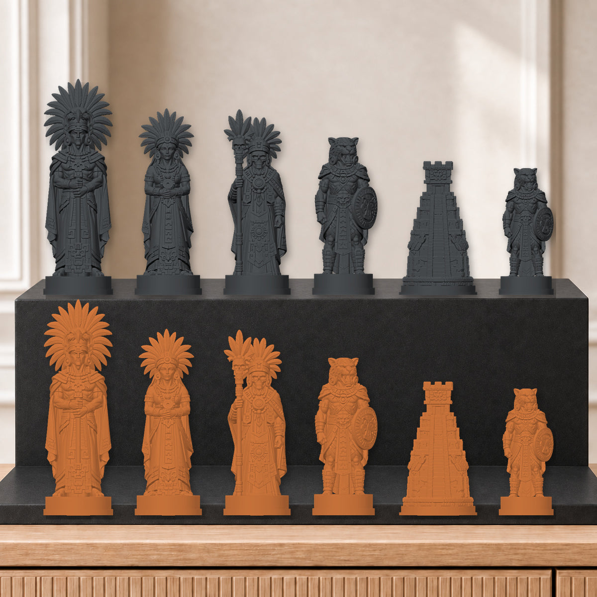 Azteken – thematisches Schachfigurenset mit 32 Figuren – Ansicht 12
