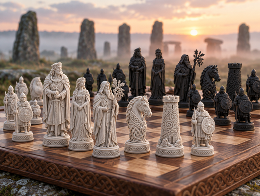 Kelten – thematisches Schachfigurenset mit 32 Figuren – Ansicht 1