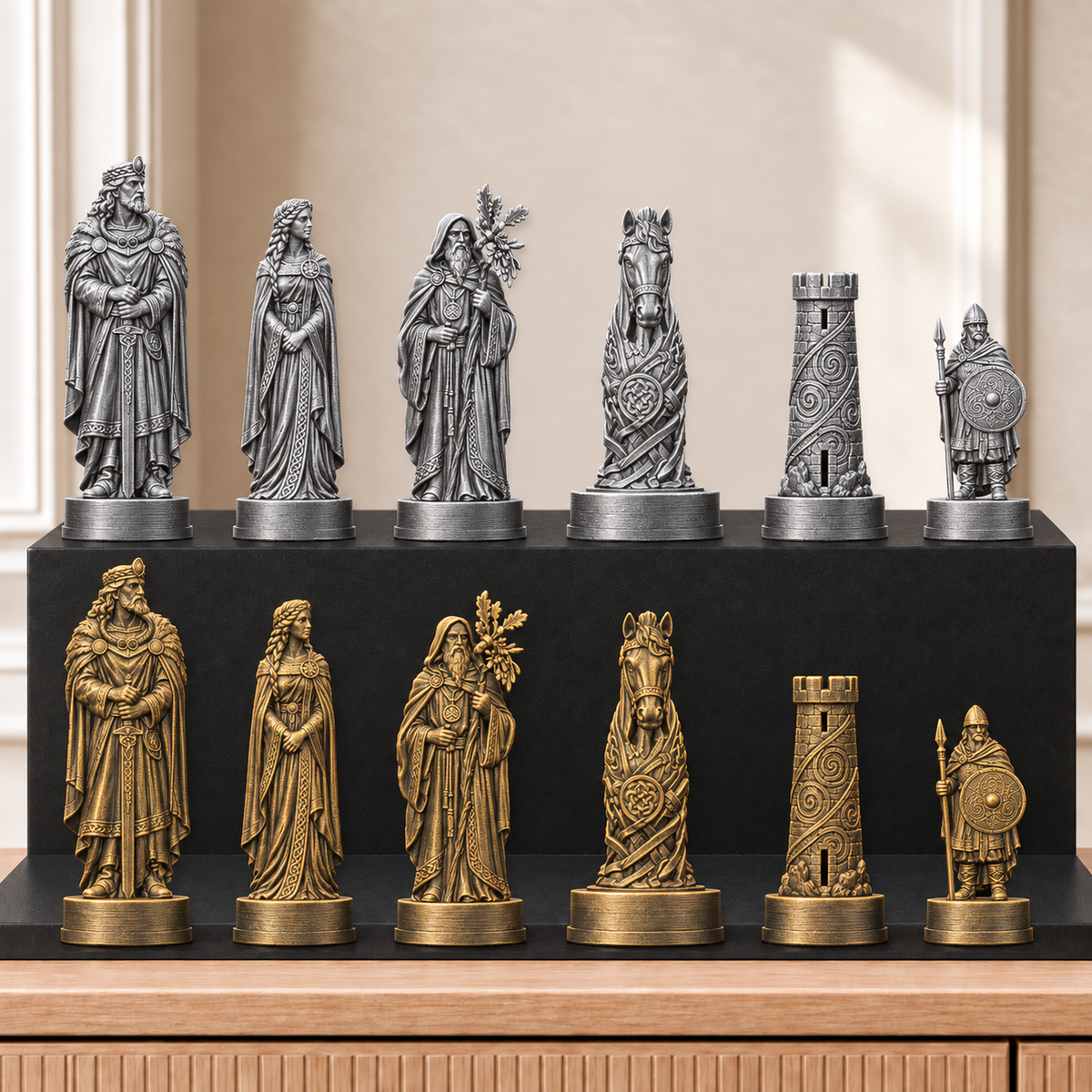 Kelten – thematisches Schachfigurenset mit 32 Figuren – Ansicht 2