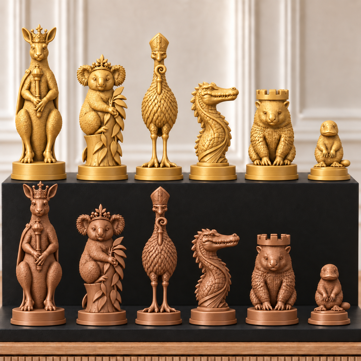 Australische Tiere – thematisches Schachfigurenset mit 32 Figuren – Ansicht 7