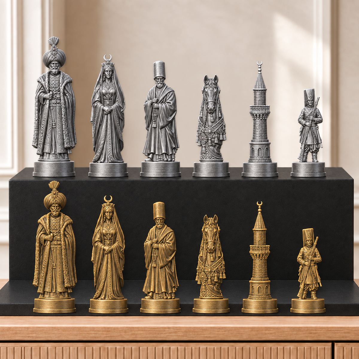 Osmanen – thematisches Schachfigurenset mit 32 Figuren – Ansicht 2