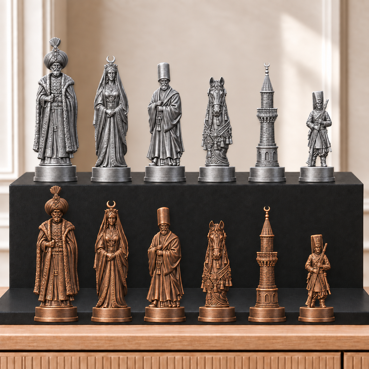 Osmanen – thematisches Schachfigurenset mit 32 Figuren – Ansicht 3