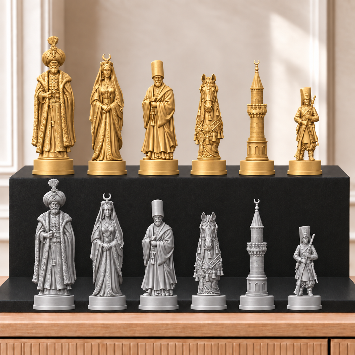 Osmanen – thematisches Schachfigurenset mit 32 Figuren – Ansicht 4