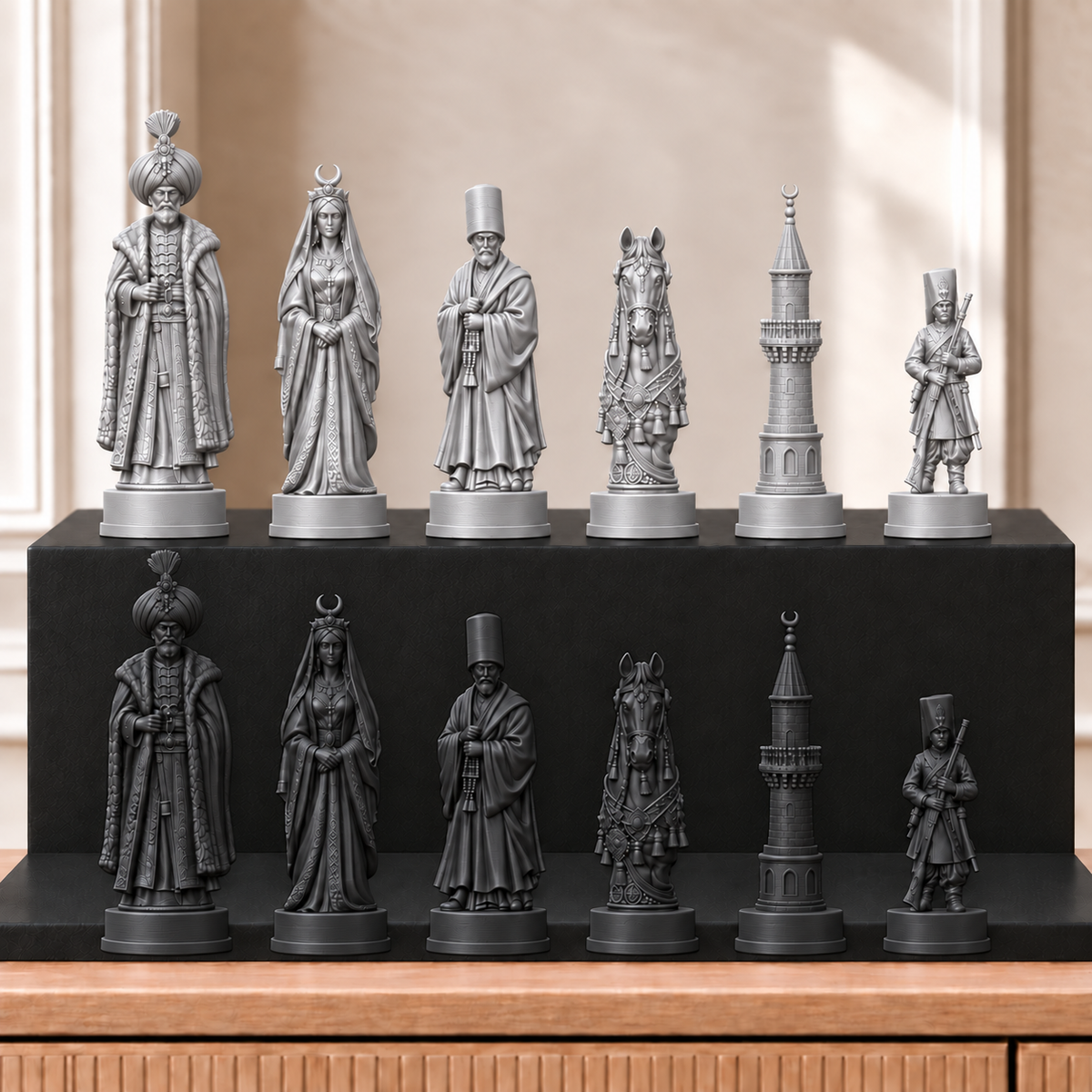 Osmanen – thematisches Schachfigurenset mit 32 Figuren – Ansicht 8