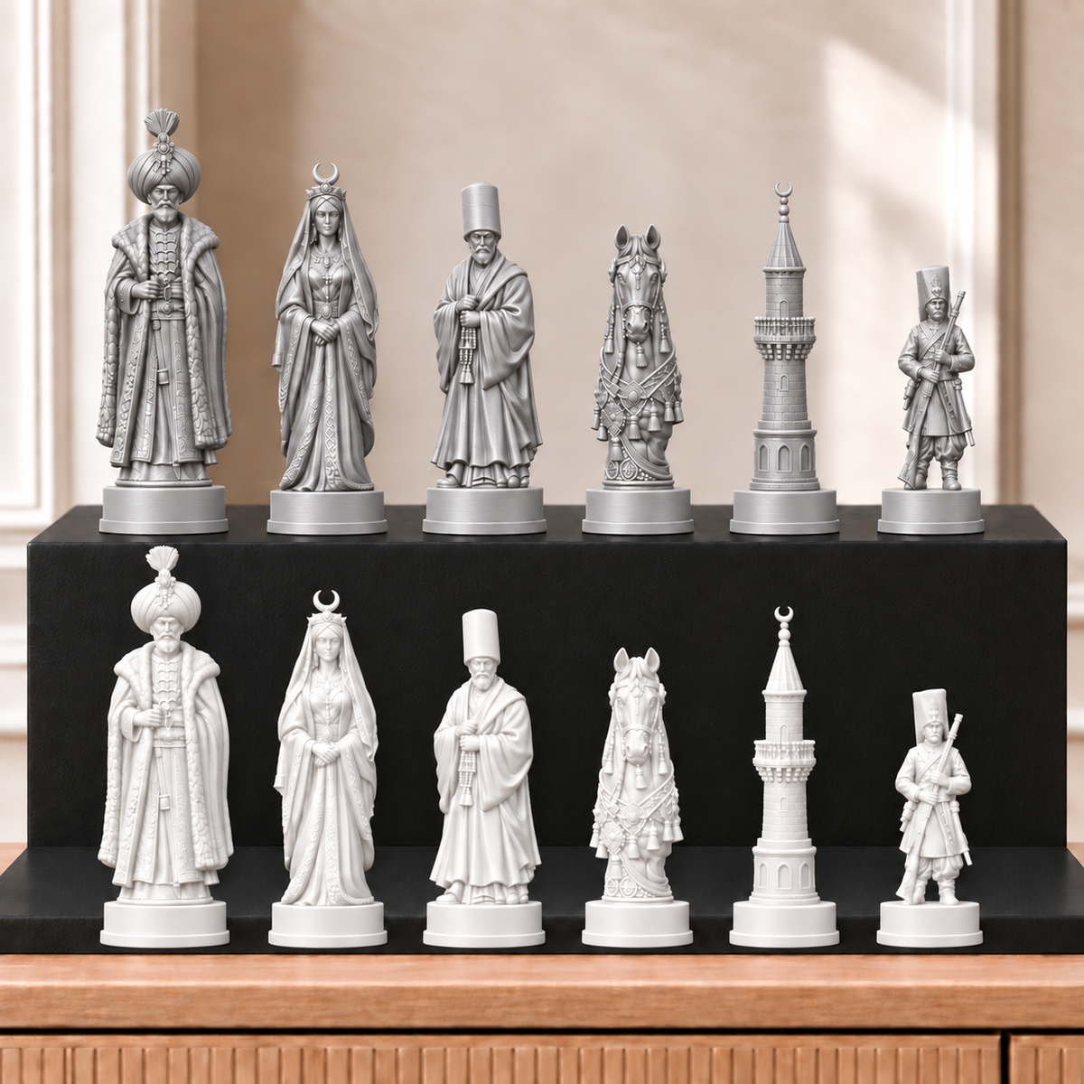 Osmanen – thematisches Schachfigurenset mit 32 Figuren – Ansicht 9