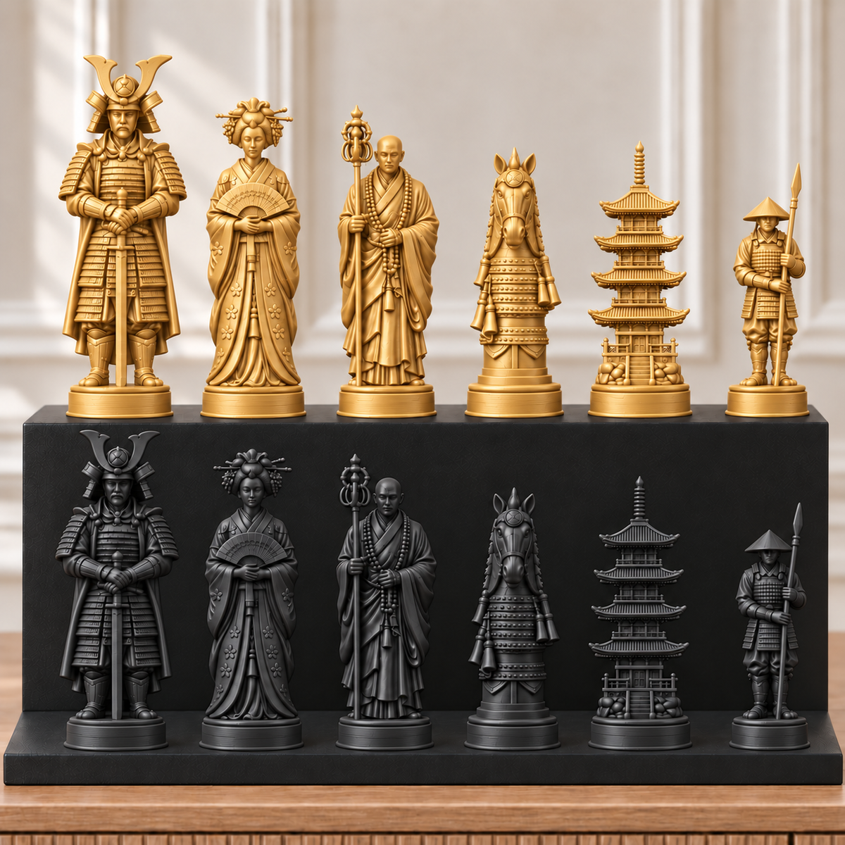 Samurai – thematisches Schachfigurenset mit 32 Figuren – Ansicht 5