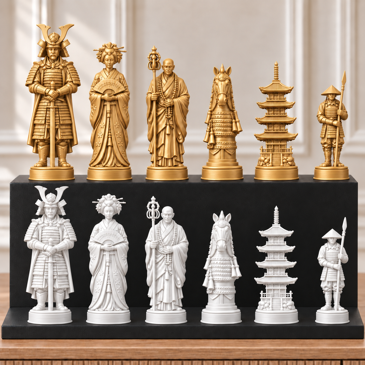 Samurai – thematisches Schachfigurenset mit 32 Figuren – Ansicht 6