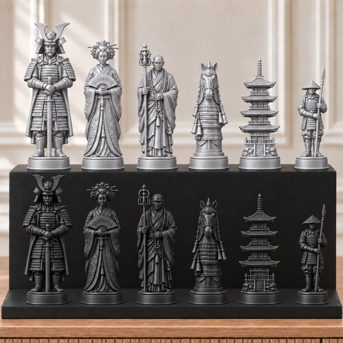 Samurai – thematisches Schachfigurenset mit 32 Figuren – Ansicht 8