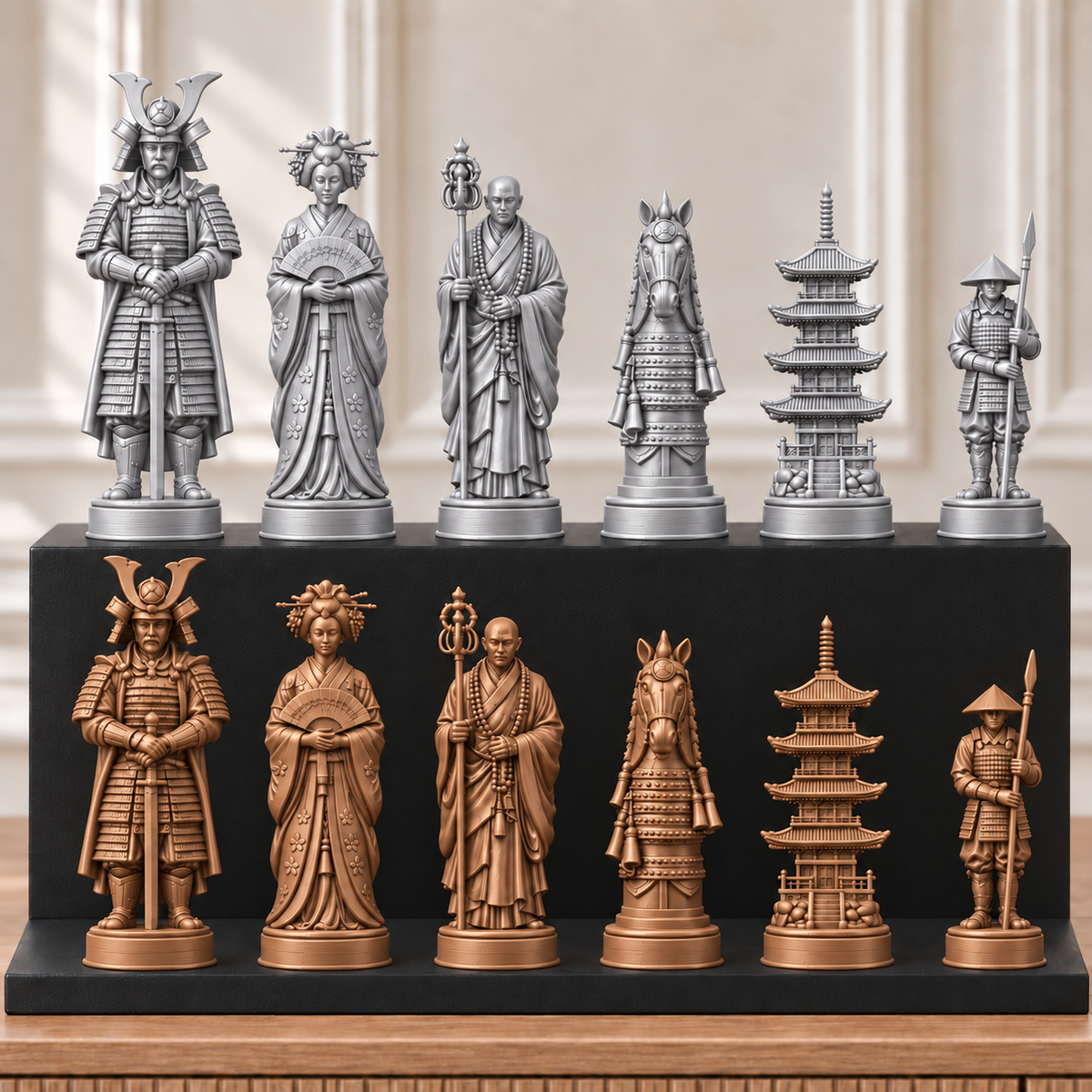 Samurai – thematisches Schachfigurenset mit 32 Figuren – Ansicht 10