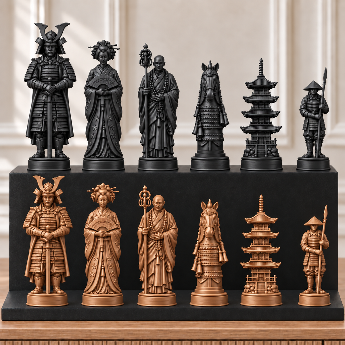 Samurai – thematisches Schachfigurenset mit 32 Figuren – Ansicht 12