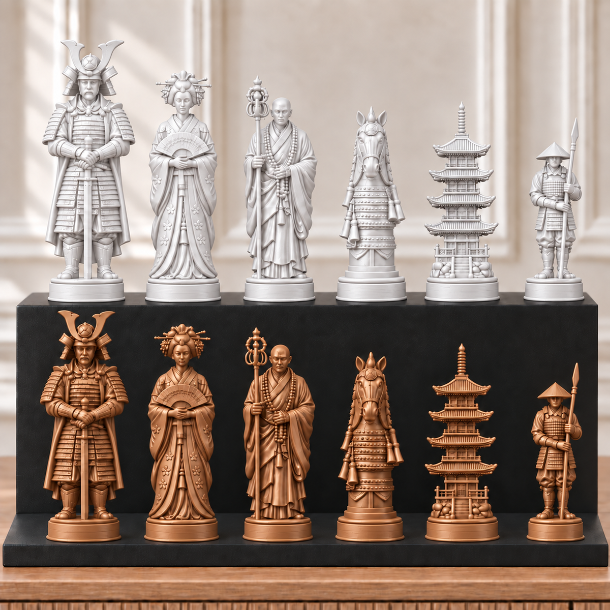 Samurai – thematisches Schachfigurenset mit 32 Figuren – Ansicht 13