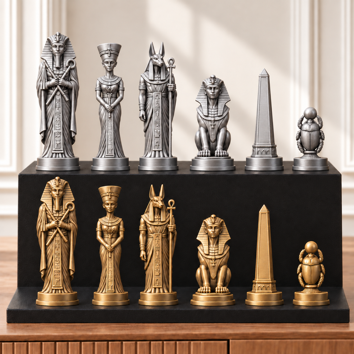 Altes Ägypten – thematisches Schachfigurenset mit 32 Figuren – Ansicht 2