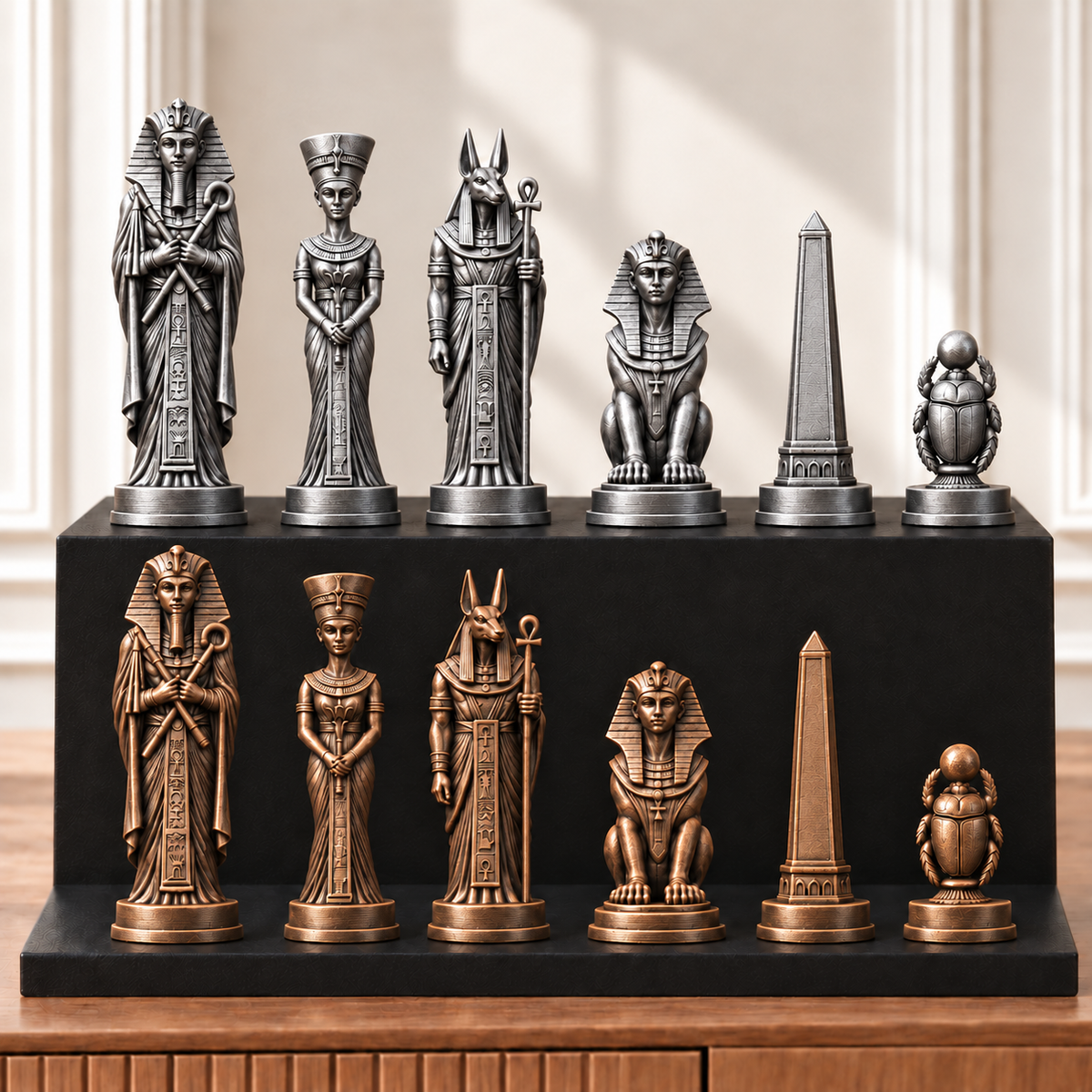 Altes Ägypten – thematisches Schachfigurenset mit 32 Figuren – Ansicht 3