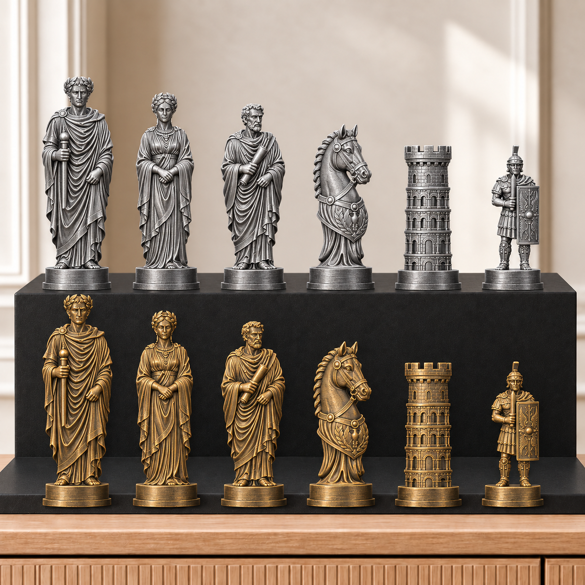 Römisches Reich – thematisches Schachfigurenset mit 32 Figuren – Ansicht 2