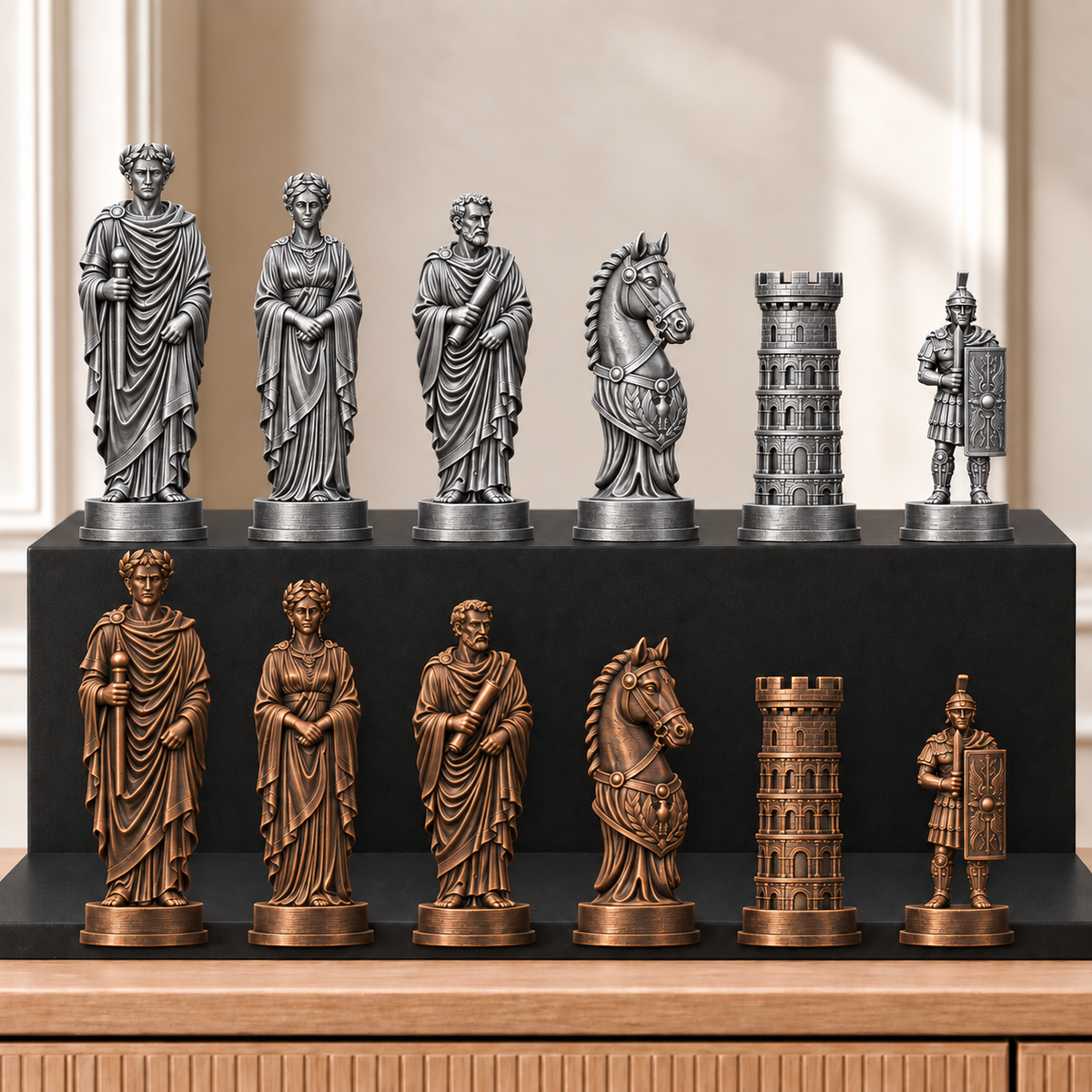 Römisches Reich – thematisches Schachfigurenset mit 32 Figuren – Ansicht 3