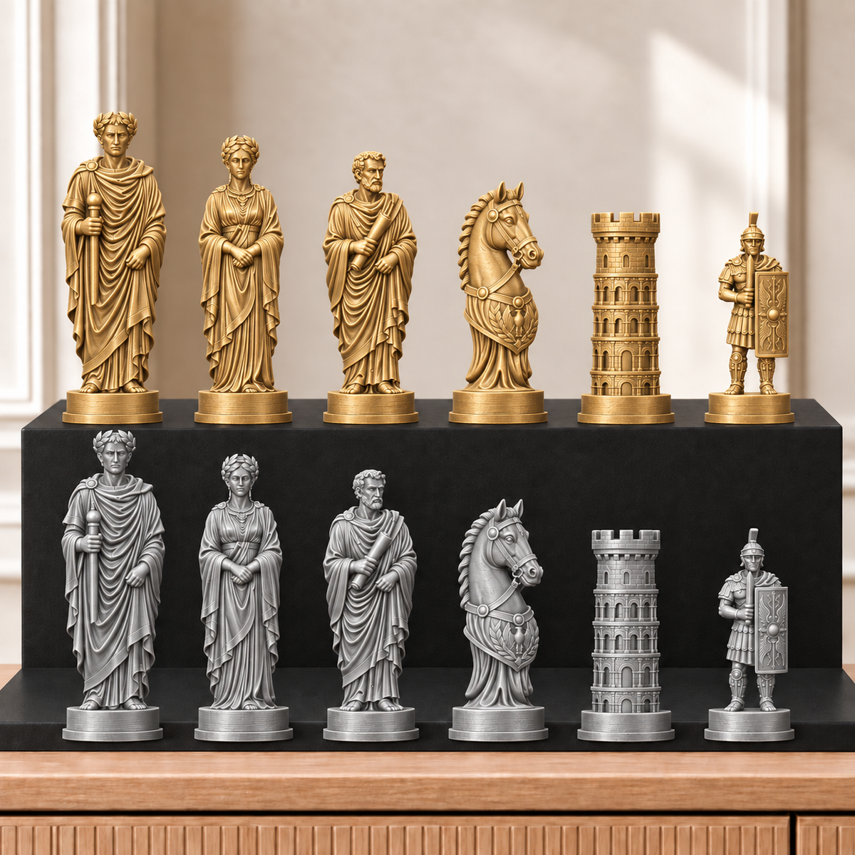 Römisches Reich – thematisches Schachfigurenset mit 32 Figuren – Ansicht 4