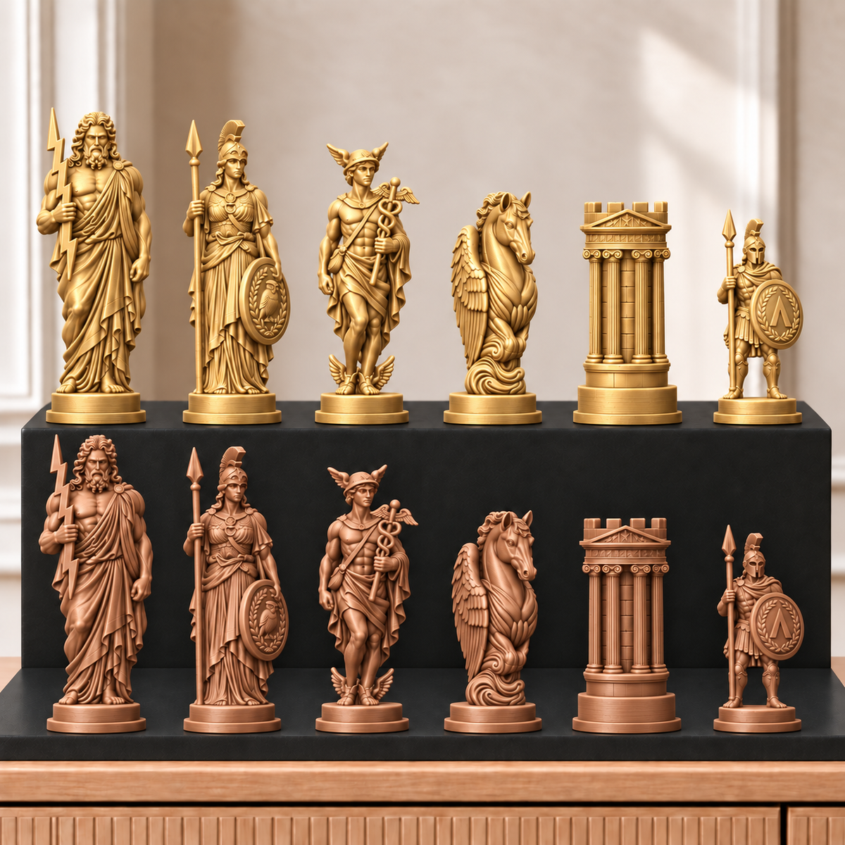 Griechische Götter – thematisches Schachfigurenset mit 32 Figuren – Ansicht 7