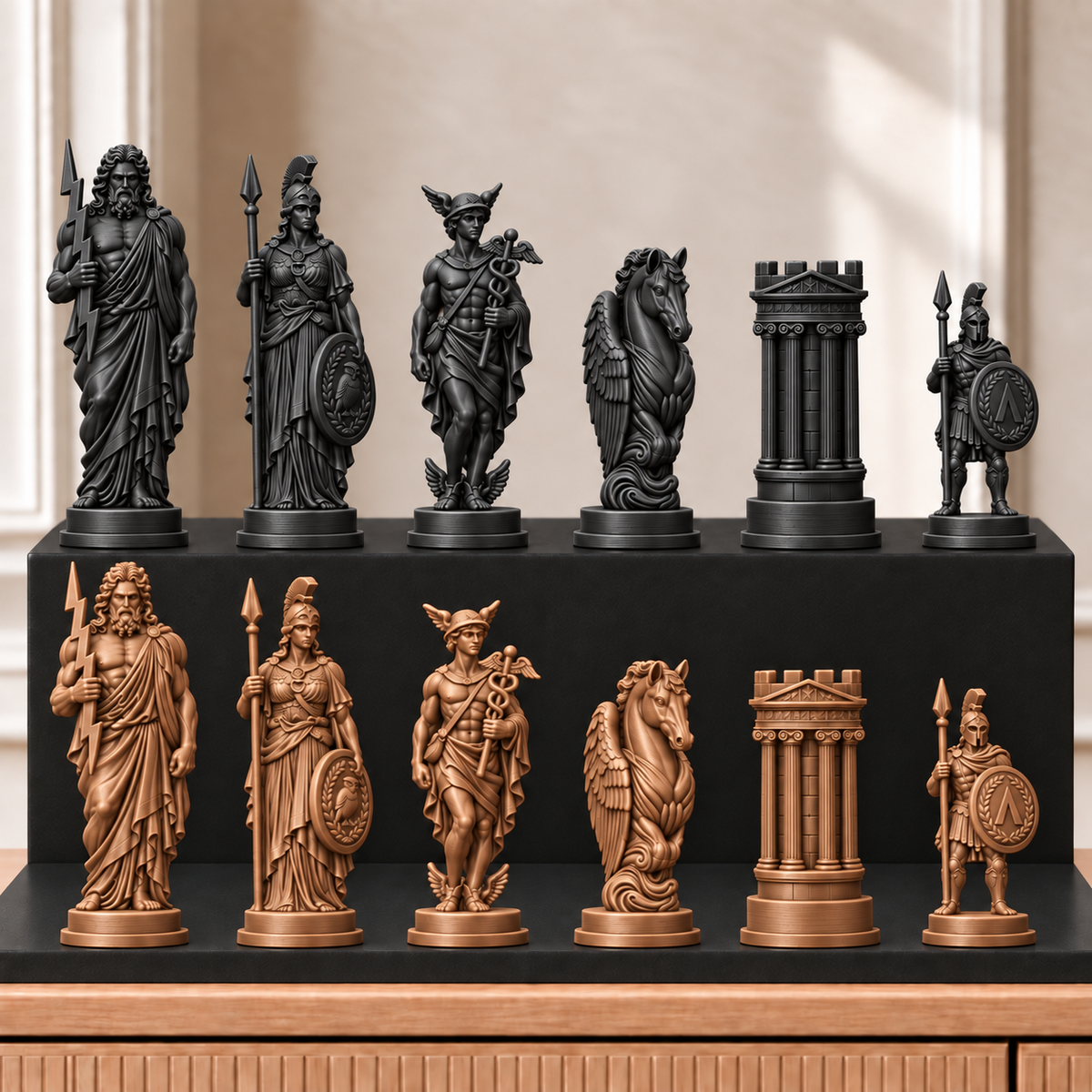 Griechische Götter – thematisches Schachfigurenset mit 32 Figuren – Ansicht 12