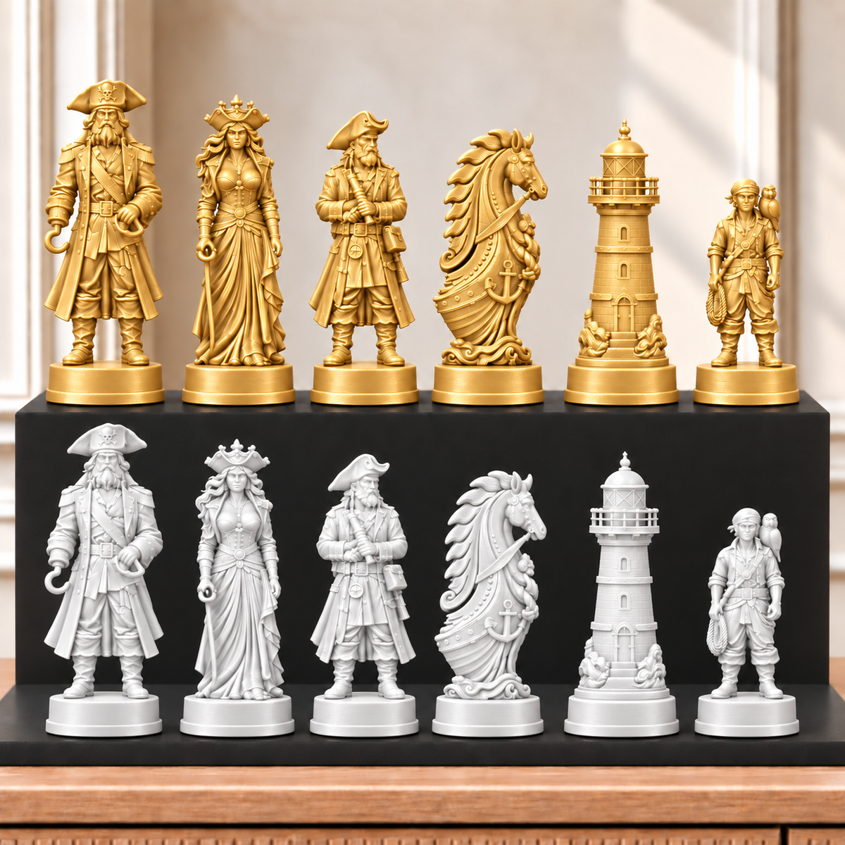Piraten – thematisches Schachfigurenset mit 32 Figuren – Ansicht 6