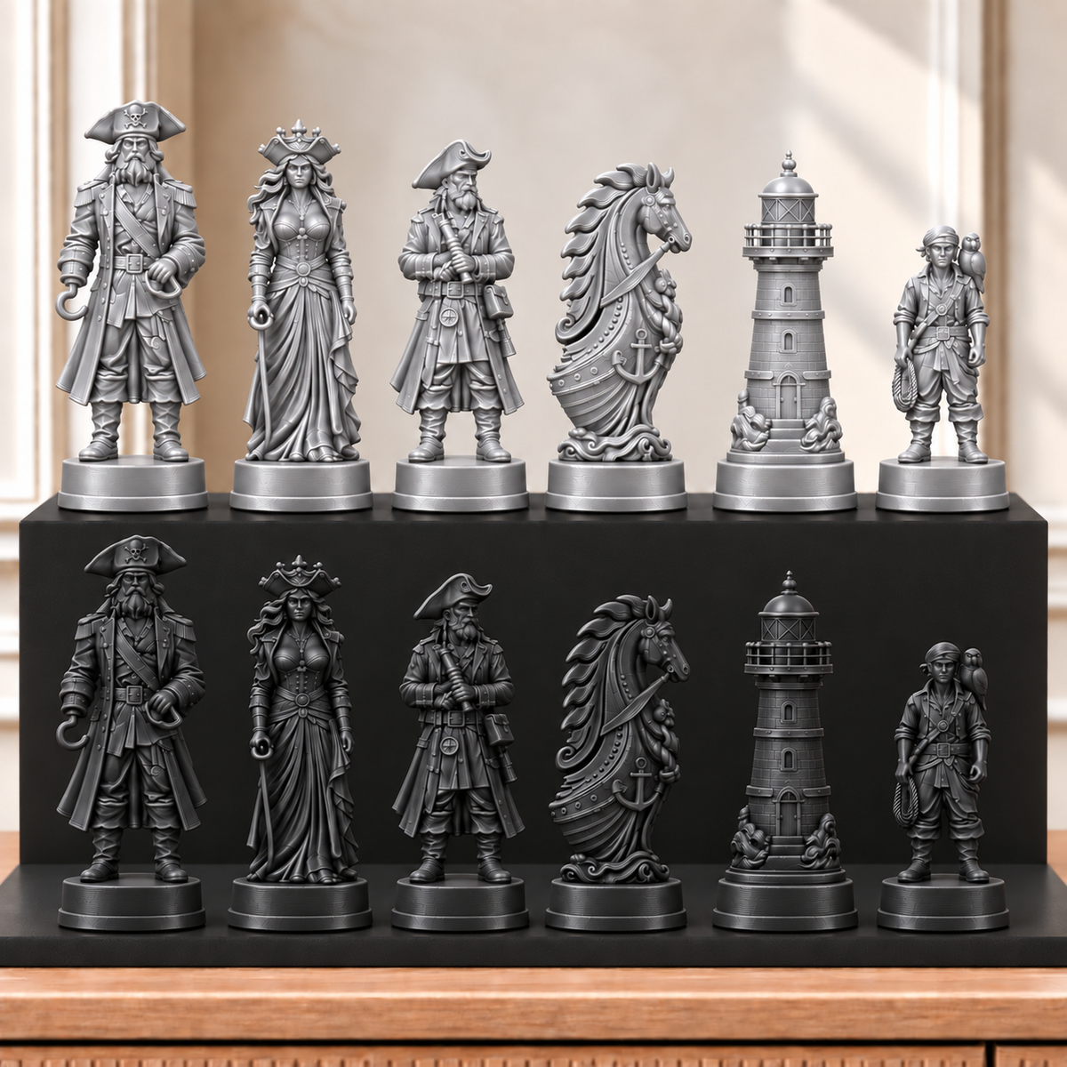 Piraten – thematisches Schachfigurenset mit 32 Figuren – Ansicht 8