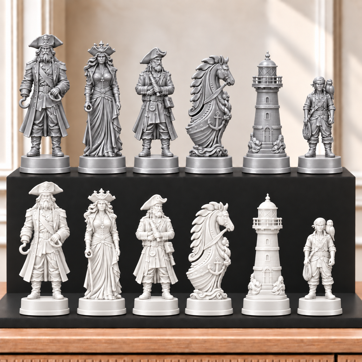 Piraten – thematisches Schachfigurenset mit 32 Figuren – Ansicht 9