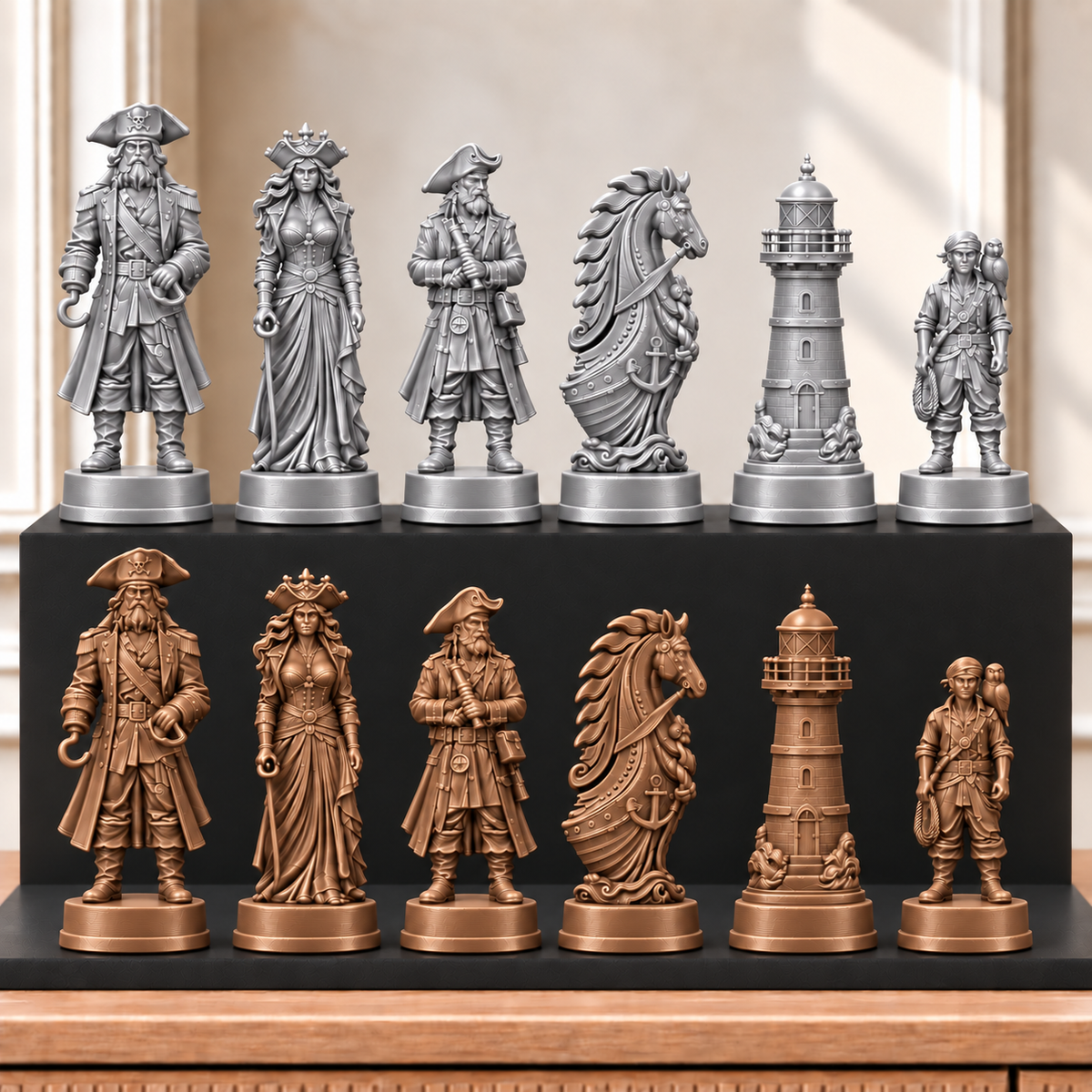 Piraten – thematisches Schachfigurenset mit 32 Figuren – Ansicht 10