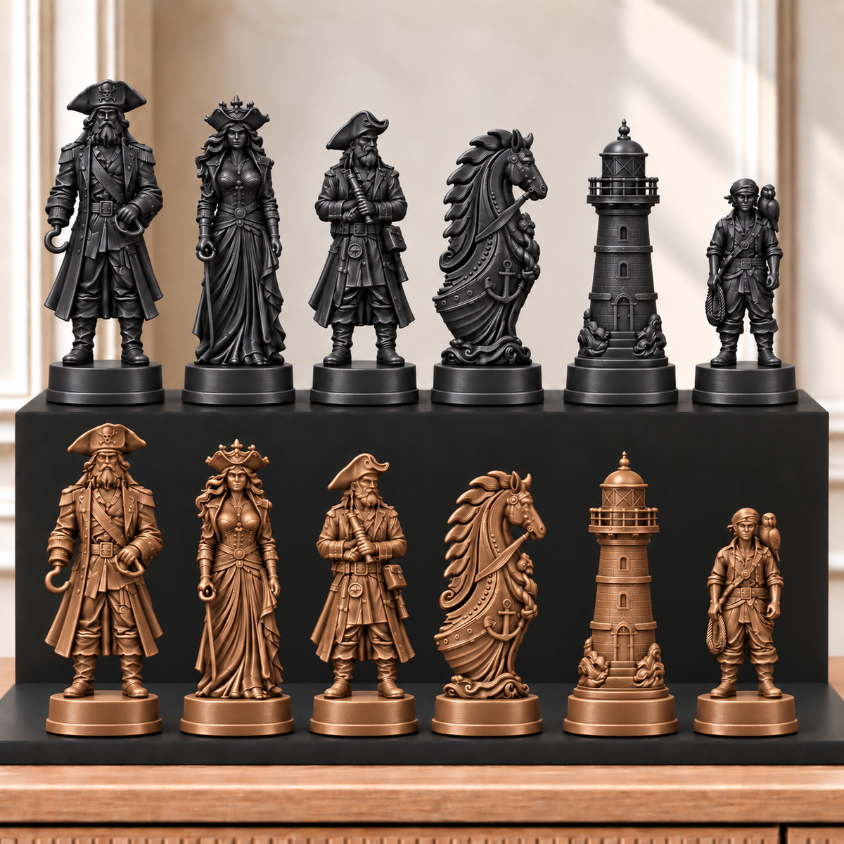 Piraten – thematisches Schachfigurenset mit 32 Figuren – Ansicht 12
