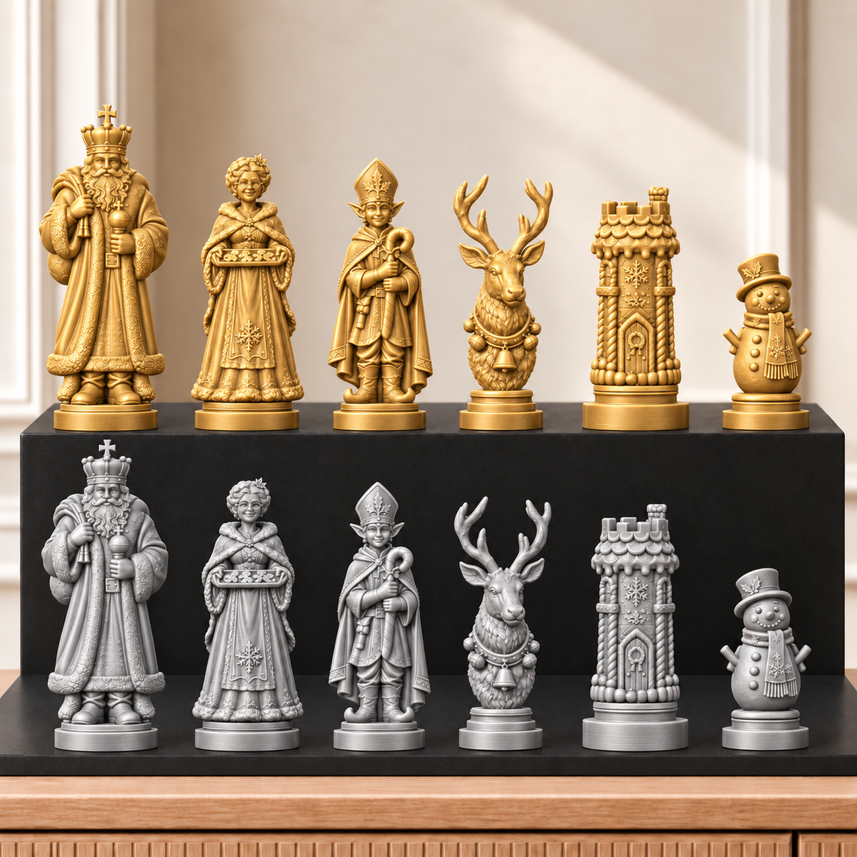 Weihnachten – thematisches Schachfigurenset mit 32 Figuren – Ansicht 4