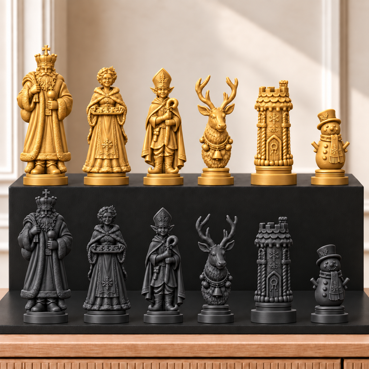 Weihnachten – thematisches Schachfigurenset mit 32 Figuren – Ansicht 5