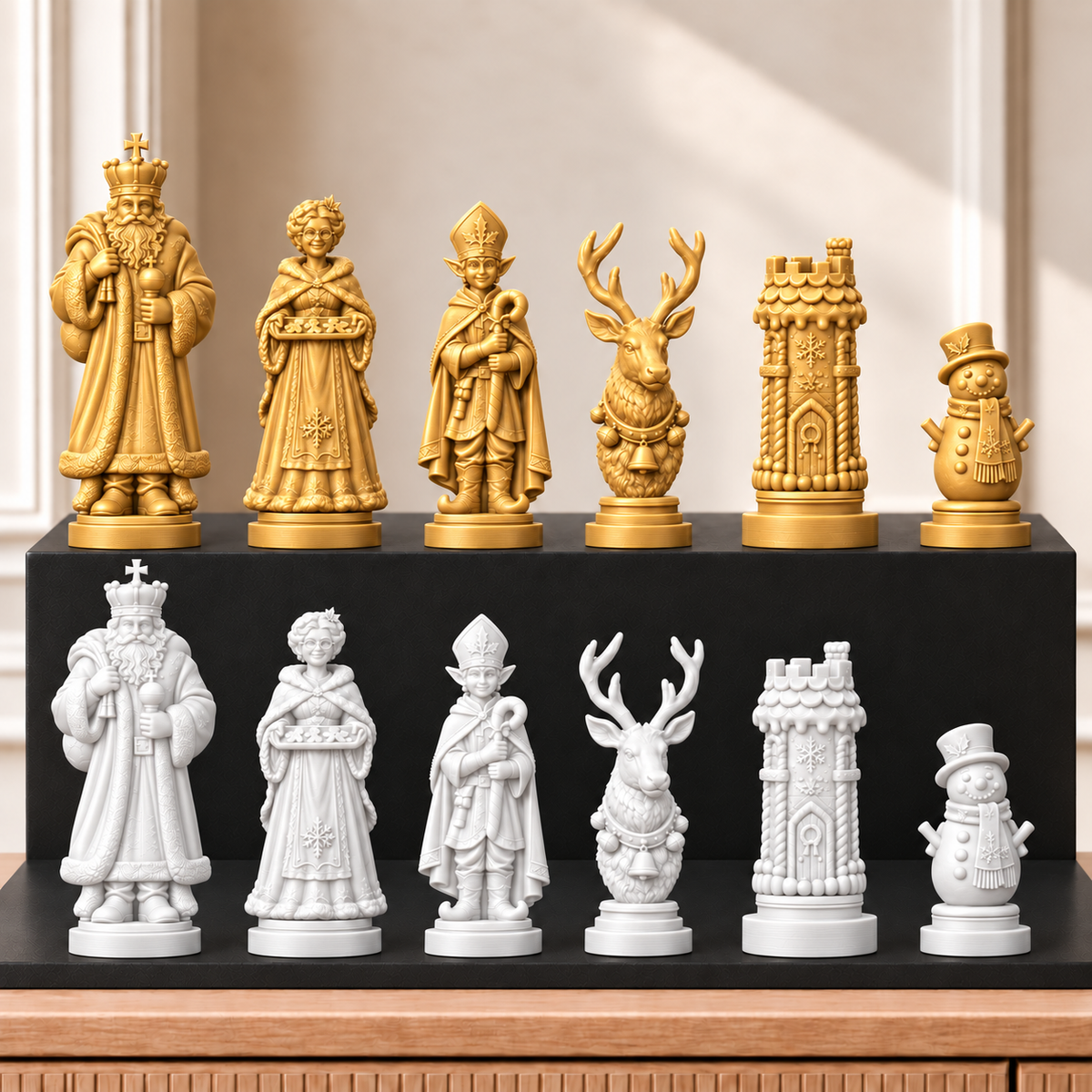 Weihnachten – thematisches Schachfigurenset mit 32 Figuren – Ansicht 6